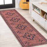 Korsa Geometric Medallion Machine-washable Area Rug
