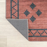 Korsa Geometric Medallion Machine-washable Area Rug