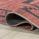 Korsa Geometric Medallion Machine-washable Area Rug