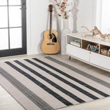 Vichy Geometric Striped Machine-washable Area Rug