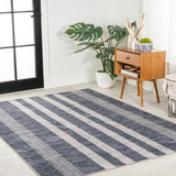 Vichy Geometric Striped Machine-washable Area Rug