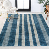 Vichy Geometric Striped Machine-washable Area Rug