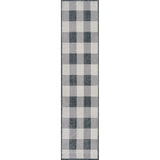 Gingham Gradient Plaid Cottage Machine-washable Area Rug