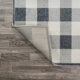 Gingham Gradient Plaid Cottage Machine-washable Area Rug
