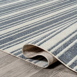 Fawning Two-tone Striped Classic Low-pile Machine-washable Area Rug