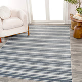 Fawning Two-tone Striped Classic Low-pile Machine-washable Area Rug