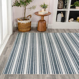Fawning Two-tone Striped Classic Low-pile Machine-washable Area Rug