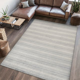 Fawning Two-tone Striped Classic Low-pile Machine-washable Area Rug