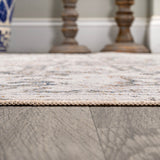 Edith Distressed Medallion Low-Pile Machine-Washable Area Rug