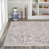 Edith Distressed Medallion Low-Pile Machine-Washable Area Rug