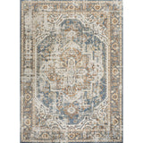 Keesha Bold Distressed Medallion Low-Pile Machine-Washable Area Rug