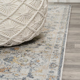 Brandy Rustic Border Low-Pile Machine-Washable Area Rug