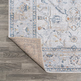 Brandy Rustic Border Low-Pile Machine-Washable Area Rug