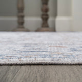 Brandy Rustic Border Low-Pile Machine-Washable Area Rug