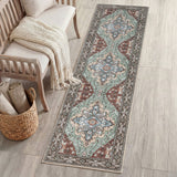 Superbia Boho Medallion Border Non-slip Machine-washable Area Rug