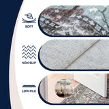 Superbia Boho Medallion Border Non-slip Machine-washable Area Rug