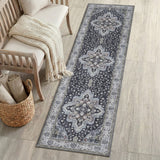 Superbia Boho Medallion Border Non-slip Machine-washable Area Rug