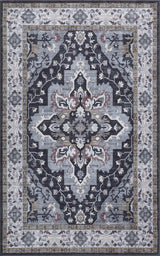 Superbia Boho Medallion Border Non-slip Machine-washable Area Rug