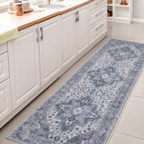 Superbia Boho Medallion Border Non-slip Machine-washable Area Rug
