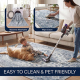 Superbia Boho Medallion Border Non-slip Machine-washable Area Rug