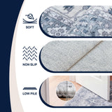 Superbia Boho Medallion Border Non-slip Machine-washable Area Rug
