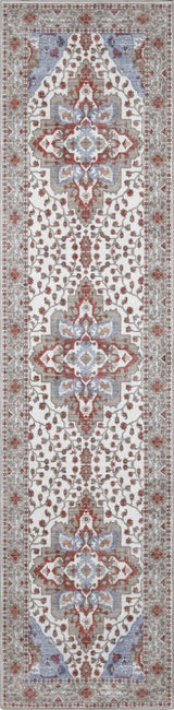 Superbia Boho Medallion Border Non-slip Machine-washable Area Rug