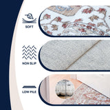 Superbia Boho Medallion Border Non-slip Machine-washable Area Rug