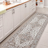 Superbia Boho Medallion Border Non-slip Machine-washable Area Rug