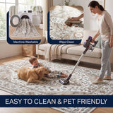 Superbia Boho Medallion Border Non-slip Machine-washable Area Rug