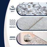 Superbia Boho Medallion Border Non-slip Machine-washable Area Rug