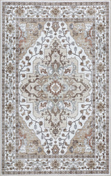 Superbia Boho Medallion Border Non-slip Machine-washable Area Rug