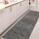 Subtlety Medallion All-over Floral Border Non-slip Machine-washable Area Rug