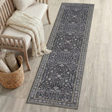 Subtlety Medallion All-over Floral Border Non-slip Machine-washable Area Rug