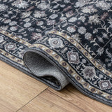 Subtlety Medallion All-over Floral Border Non-slip Machine-washable Area Rug