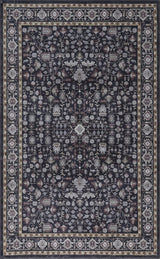 Subtlety Medallion All-over Floral Border Non-slip Machine-washable Area Rug
