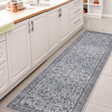 Subtlety Medallion All-over Floral Border Non-slip Machine-washable Area Rug