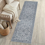 Subtlety Medallion All-over Floral Border Non-slip Machine-washable Area Rug