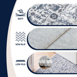 Subtlety Medallion All-over Floral Border Non-slip Machine-washable Area Rug