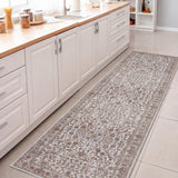 Subtlety Medallion All-over Floral Border Non-slip Machine-washable Area Rug