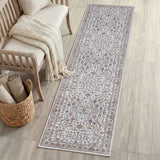 Subtlety Medallion All-over Floral Border Non-slip Machine-washable Area Rug