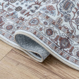 Subtlety Medallion All-over Floral Border Non-slip Machine-washable Area Rug