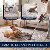 Subtlety Medallion All-over Floral Border Non-slip Machine-washable Area Rug