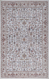 Subtlety Medallion All-over Floral Border Non-slip Machine-washable Area Rug