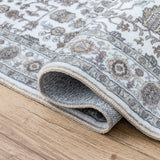 Subtlety Medallion All-over Floral Border Non-slip Machine-washable Area Rug