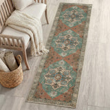 Sersi Ornate Large Medallion Border Non-slip Machine-washable Area Rug