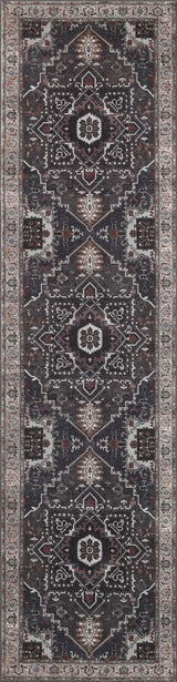 Sersi Ornate Large Medallion Border Non-slip Machine-washable Area Rug