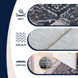 Sersi Ornate Large Medallion Border Non-slip Machine-washable Area Rug