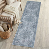 Sersi Ornate Large Medallion Border Non-slip Machine-washable Area Rug