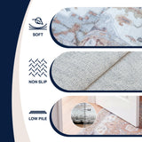 Sersi Ornate Large Medallion Border Non-slip Machine-washable Area Rug