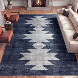 Peyton Minimalist Geometric Totem Non-slip Machine-washable Area Rug